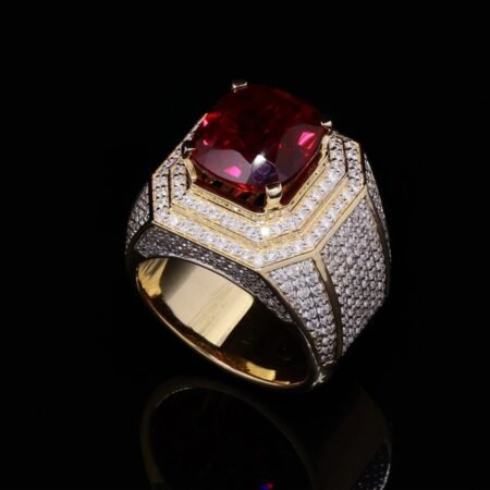 Ruby and Diamond Studded Men’s Ring