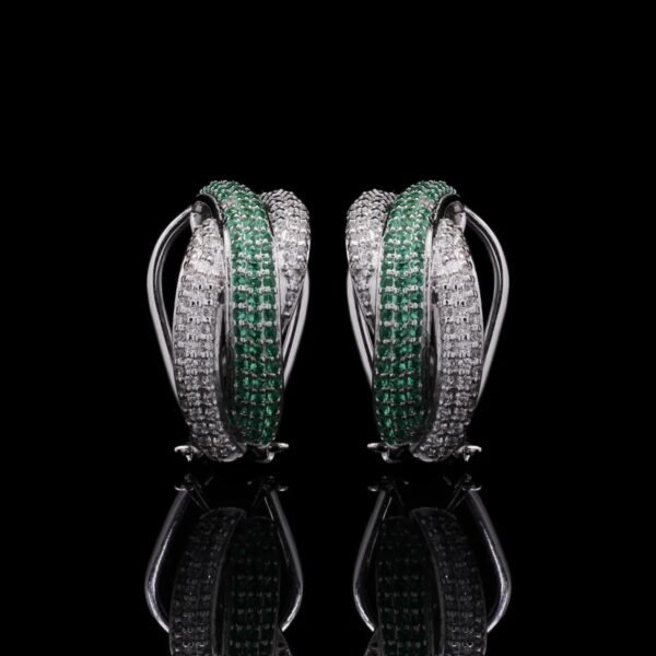 Diamond and Emerald Hoops