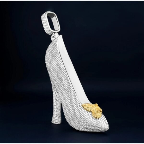 Sandal-Styled Pendant with White Natural Diamonds