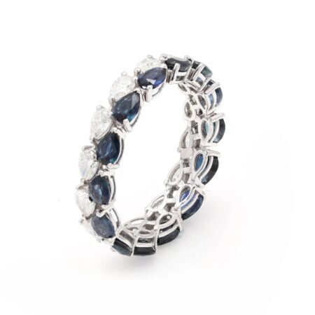 Diamond and Blue Sapphire Band