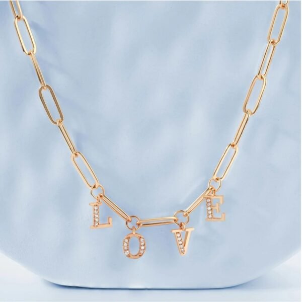Diamond Studded Love Necklace