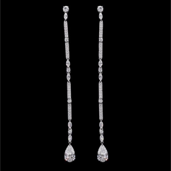 Long Falling Diamond Earrings