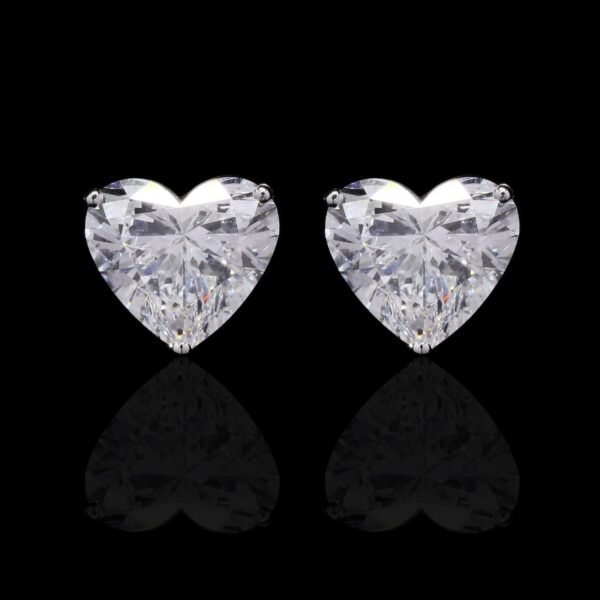Heart-Shape Solitaire Diamond Earrings