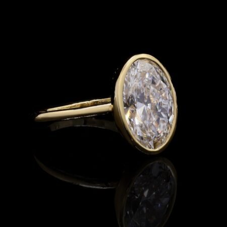 Oval Solitare ring in bezel setting